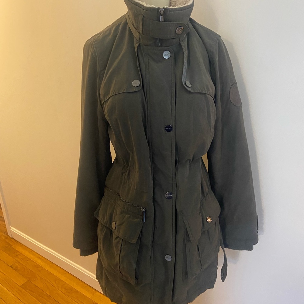 DKNY Dark Green Utility Winter Jacket